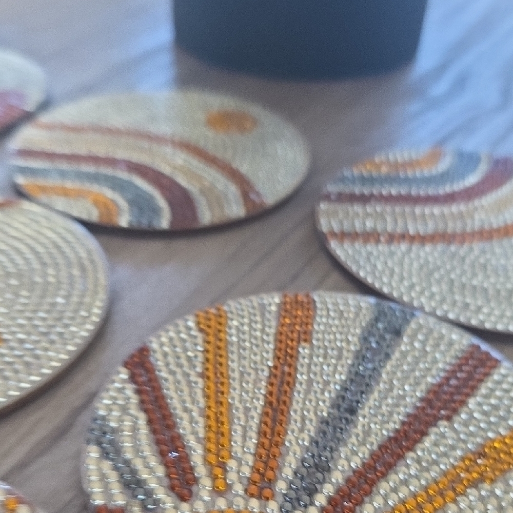 Sunset Patterned Coasters Set - Multicolor - Picture 6 of 8